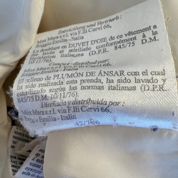 Weekend MaxMara Down Filled Long Length Belted Fur Trim Hood Women's Size 4 - Picture 13 of 14